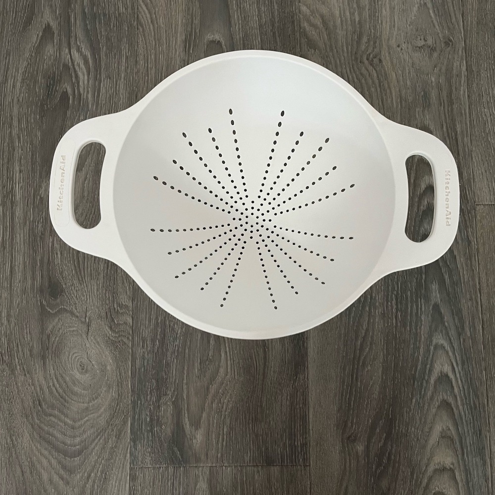 Kitchen Aid White Plastic Strainer Colander Large 5 Quart Deep Two Handles VTG